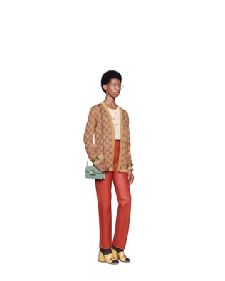 Cardigan with crystal GG motif