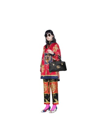 Oversize shirt with flowers and tassels