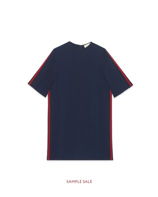 Stretch viscose tunic dress with Web