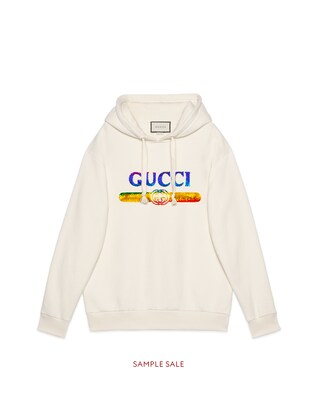 Sweatshirt with sequin Gucci logo