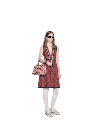 Geometric tweed dress