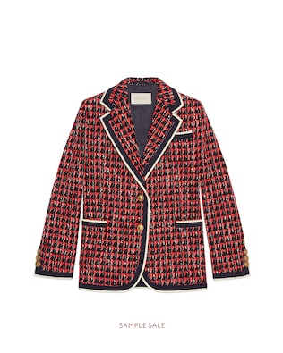 Geometric tweed jacket