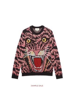 Lurex wool tiger sweater