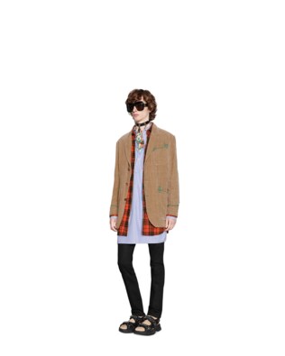 Men S Ready To Wear Gucci Velvet Jacket With Embroidery