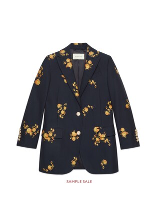 Floral fil coupé jacket