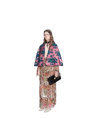 Floral brocade cape