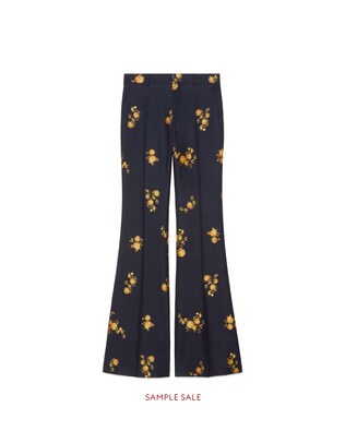 Floral fil coupé pant