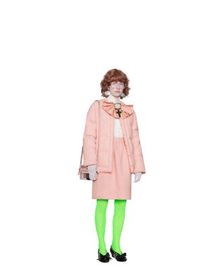 Padded tweed jacket with bow
