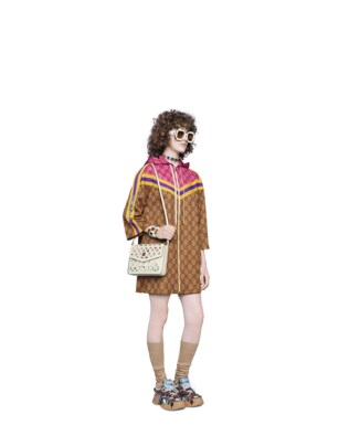 GG technical jersey dress with zip