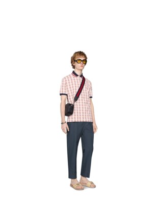 Oversize polo with Interlocking G print