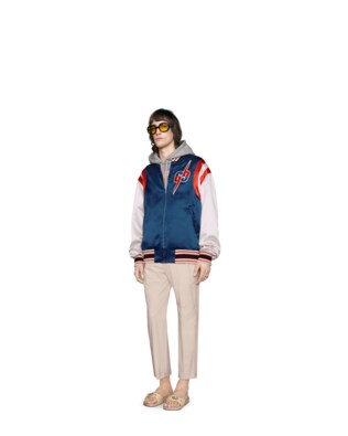 Cotton poplin pant with Gucci label