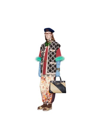 Gucci Zumi diagonal stripe medium top handle bag