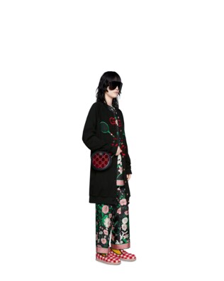 GG velvet round shoulder bag 