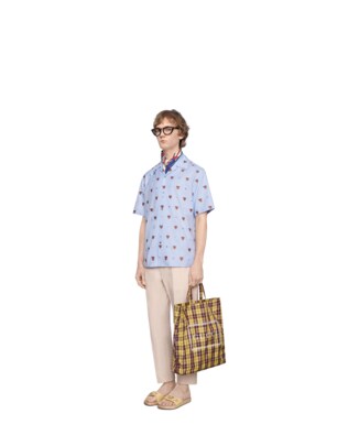 Medium Gucci print check tote 
