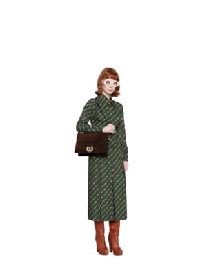 Medium suede shoulder bag