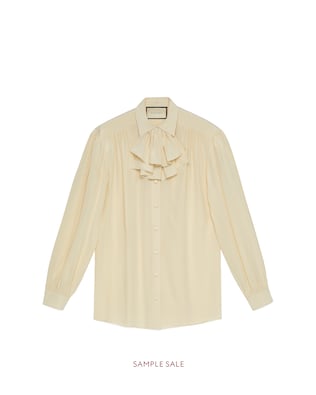 Silk shirt with detachable jabot