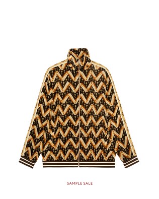 Chevron daisy velvet oversize jacket