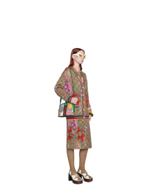 Online Exclusive Ophidia GG Flora small shoulder bag