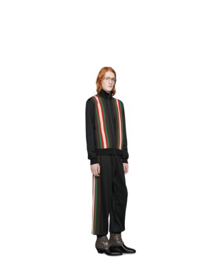 Technical jersey zip-up jacket