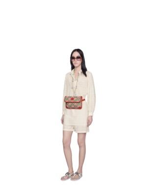 Belt bag with GG apple print